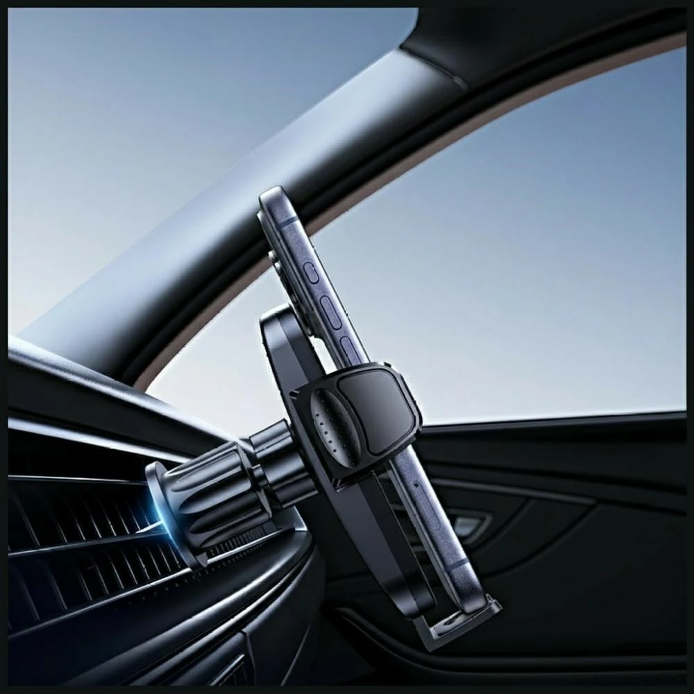 Mbajtës telefoni për veturë USAMS ZJ085, montim në grilë ventilimi, për celular 4.7"-7.0", i zi