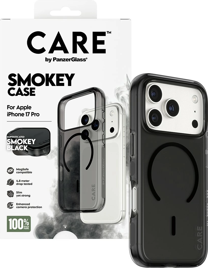 Mbështjellës PanzerGlass CARE BY FLAGSHIP CASE URBAN EXP, për celular, MagSafe, e zezë transparente