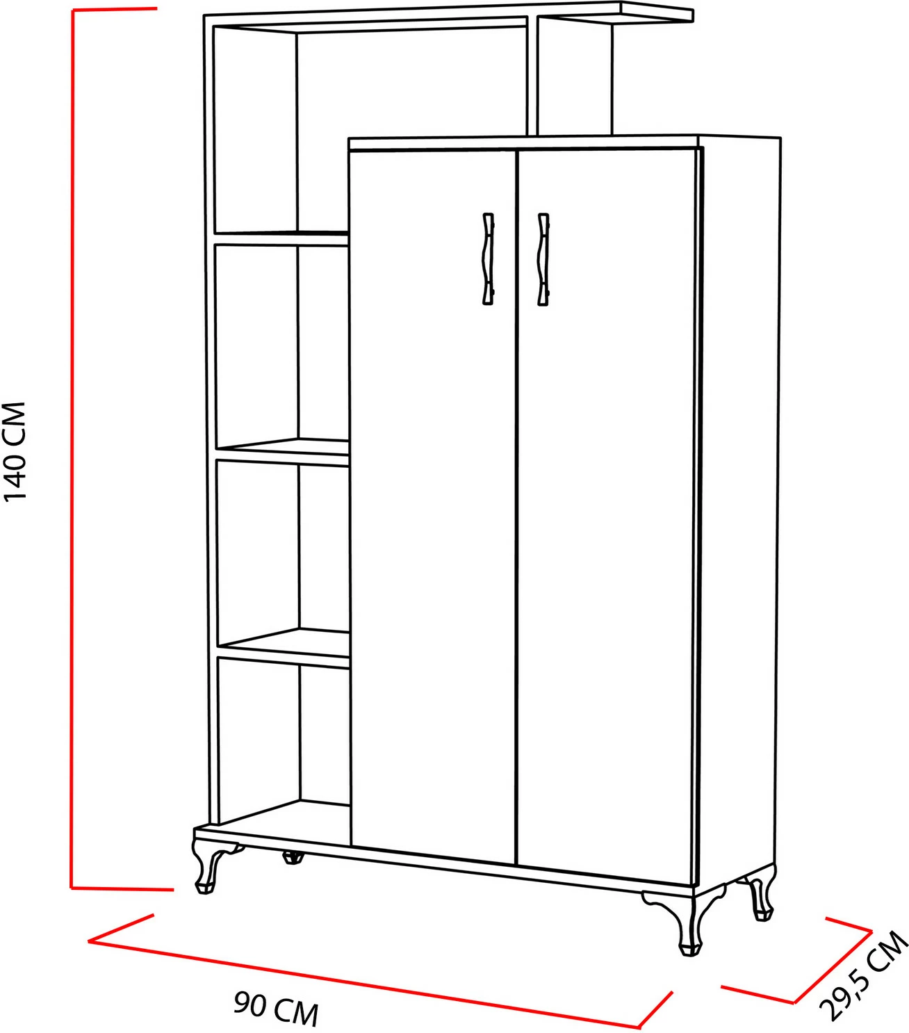 Dollap multifunksional, ngjyrë e bardhë, Hanah Home, Sanat