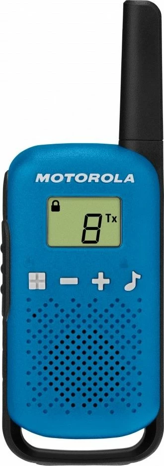 Walkie-talkie Motorola TLKR T42, 16 kanale, rreze deri 4 km, UHF 446 MHz, blu, set 2 copë
