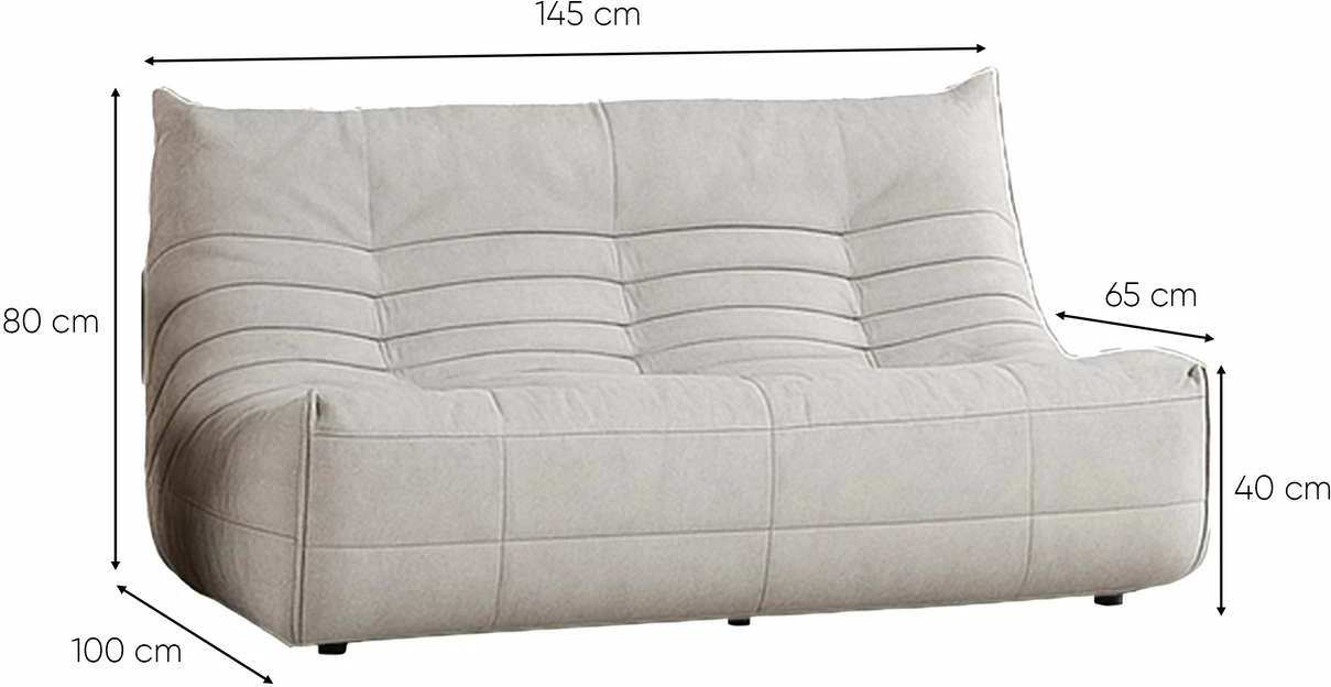 Divan dy ulëshe, Atelier del Sofa, Bocek, ngjyrë e bardhë