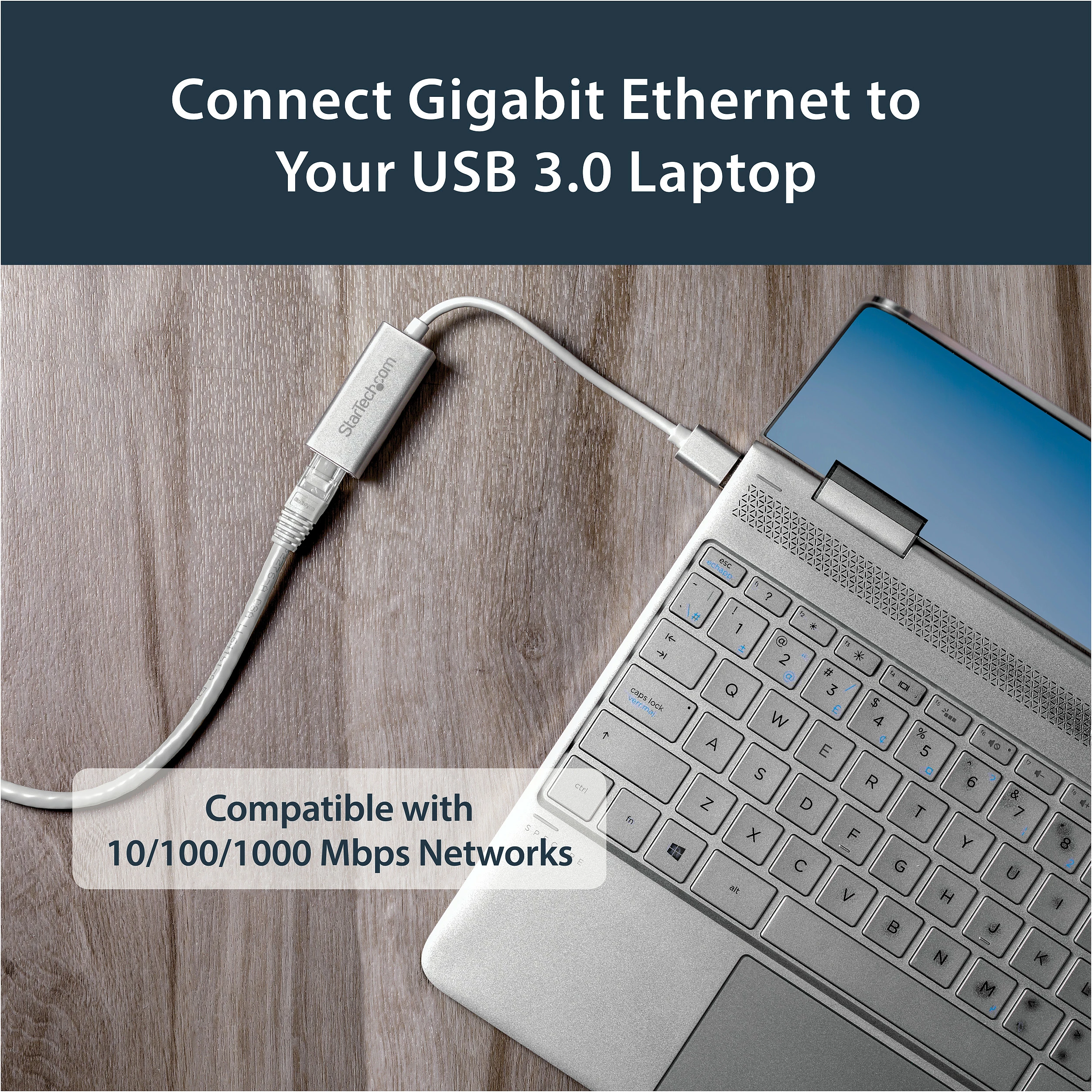 Adapter rrjeti USB 3.0 në Gigabit Ethernet StarTech USB31000SA, RJ-45, argjendtë