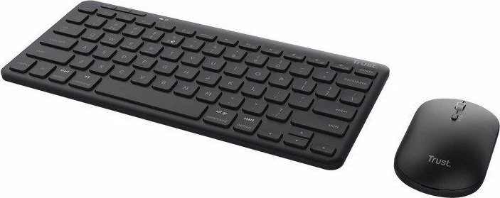 Set tastierë + maus Trust Lyra 24843, Bluetooth, layout US, i rikarikueshëm, zi
