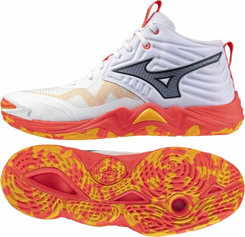 Atlete për meshkuj Mizuno, të bardha-portokalli
