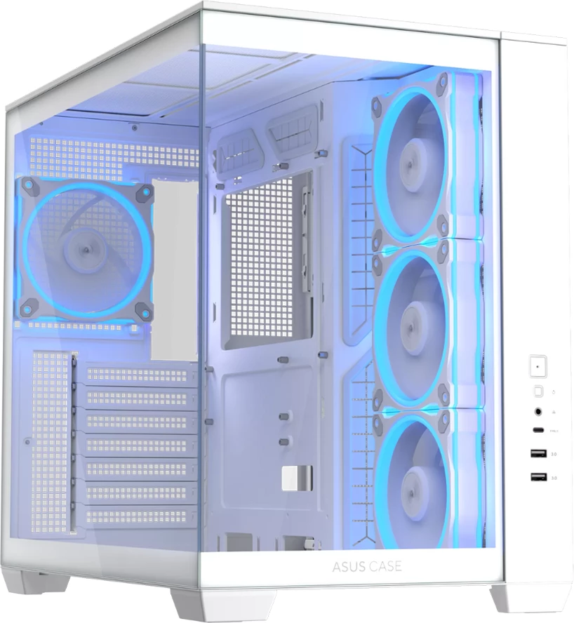 Kasë ASUS A32 PLUS ARGB TG ATX, 4x120mm ARGB fanë, Tempered Glass, e bardhë