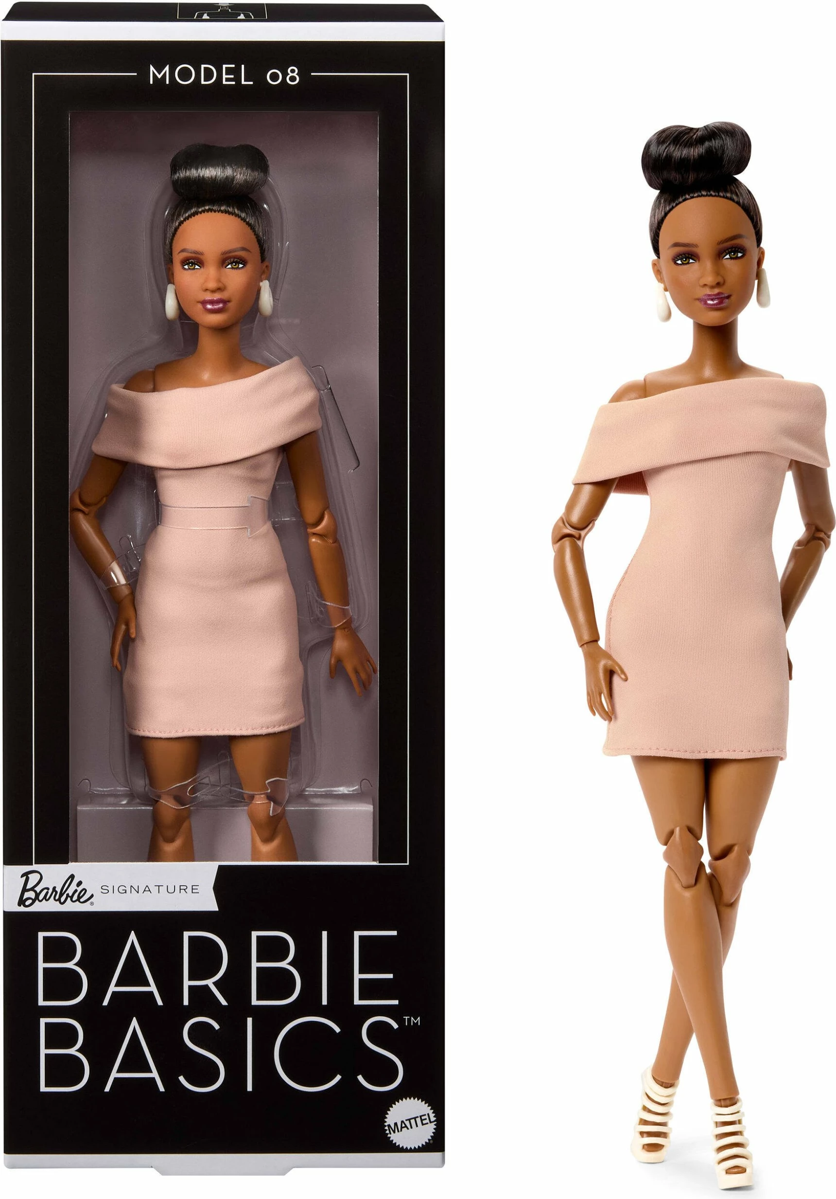 Kukull koleksionuese Mattel Barbie Basics Model 08 JJX27, kukull Barbie Signature, 6+ vjet, rozë e hapur