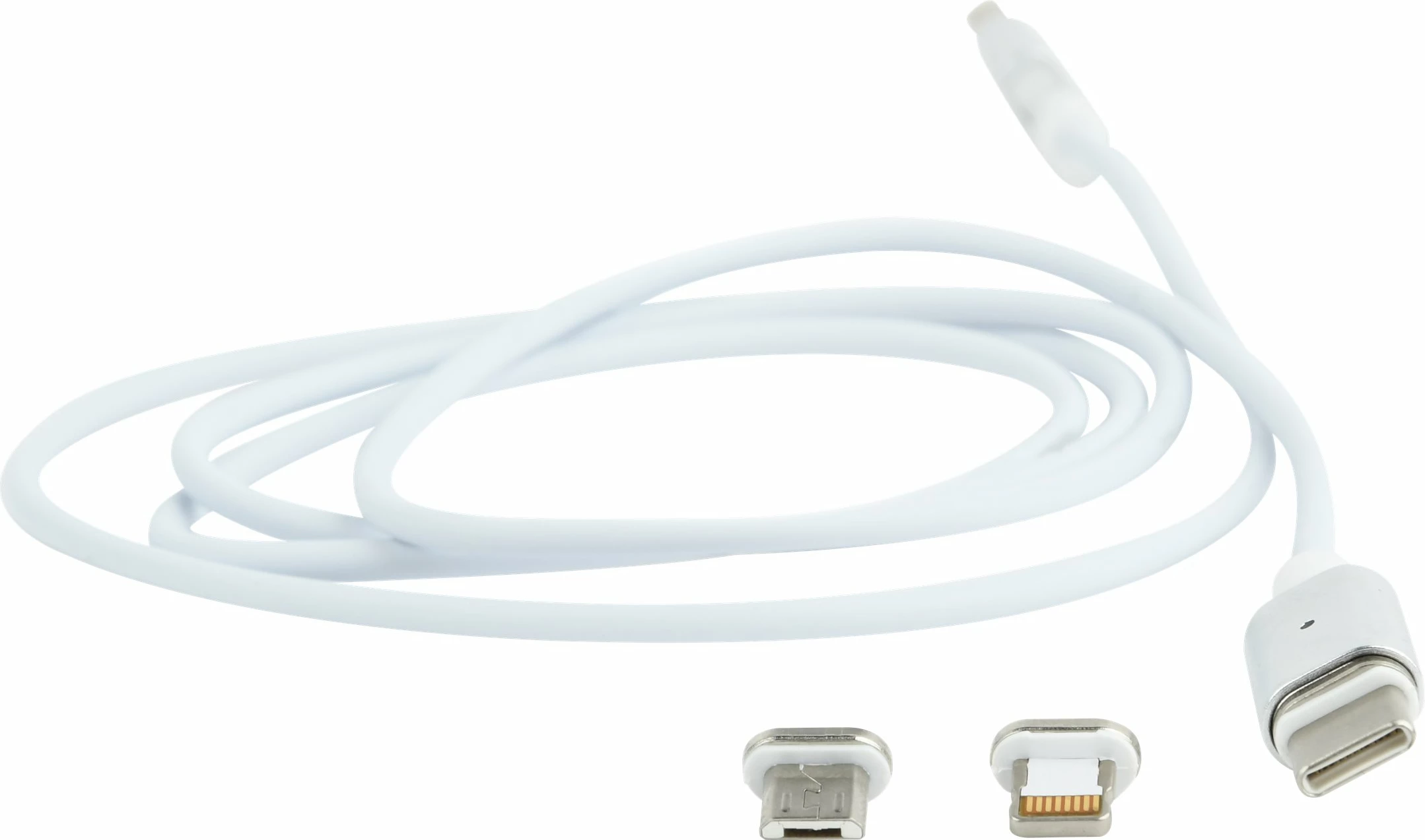 Kabllo magnetik USB 3-në-1 Gembird CC-USB2-AMLM31-1M, 1m, argjendtë