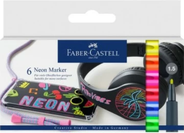 Set markera Faber-Castell 160806, 6 copa, 1.5 mm, ngjyra të ndryshme