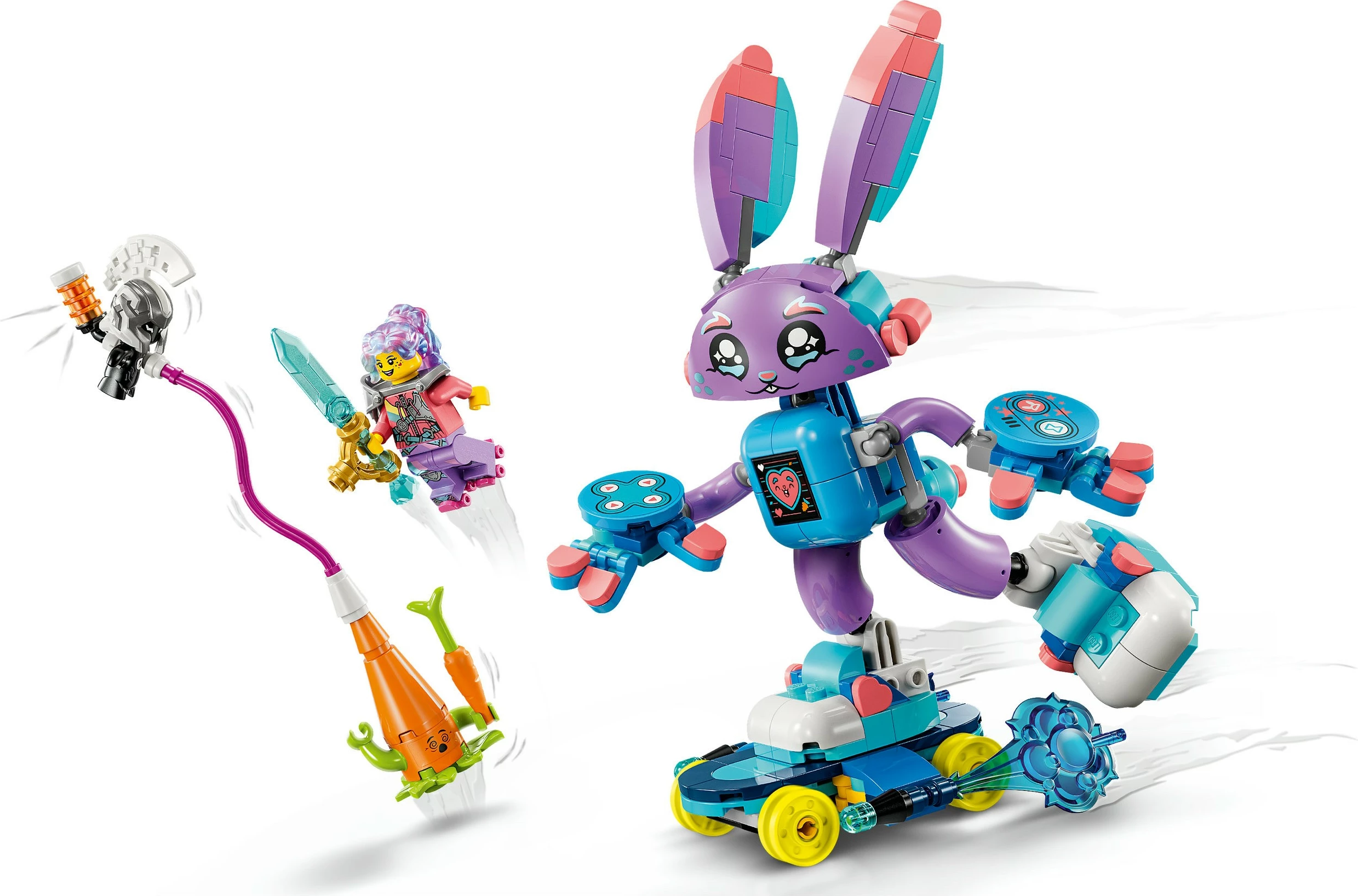 Set ndërtimi LEGO DREAMZzz 71490 Izzie dhe Bunchurro Gaming Lepuri, 252 pjesë, shumëngjyrësh