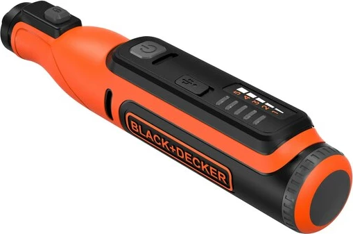 Vegël rrotulluese pa kabllo Black&Decker BCRT8I 7.2V, Li-Ion, USB, 5 shpejtësi, 36 aksesorë, zi/portokalli