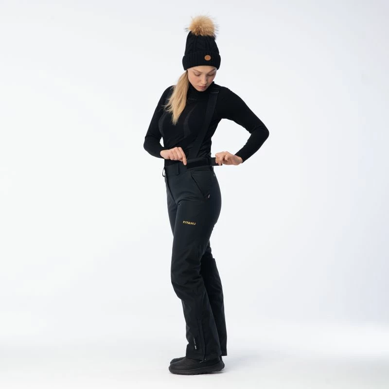 Pantallona ski për femra Fitanu CERTIS W PRIMALOFT, të zeza