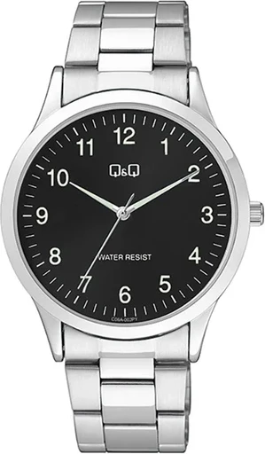 Orë dore Q&Q C08A-002PY, e argjendtë/zezë