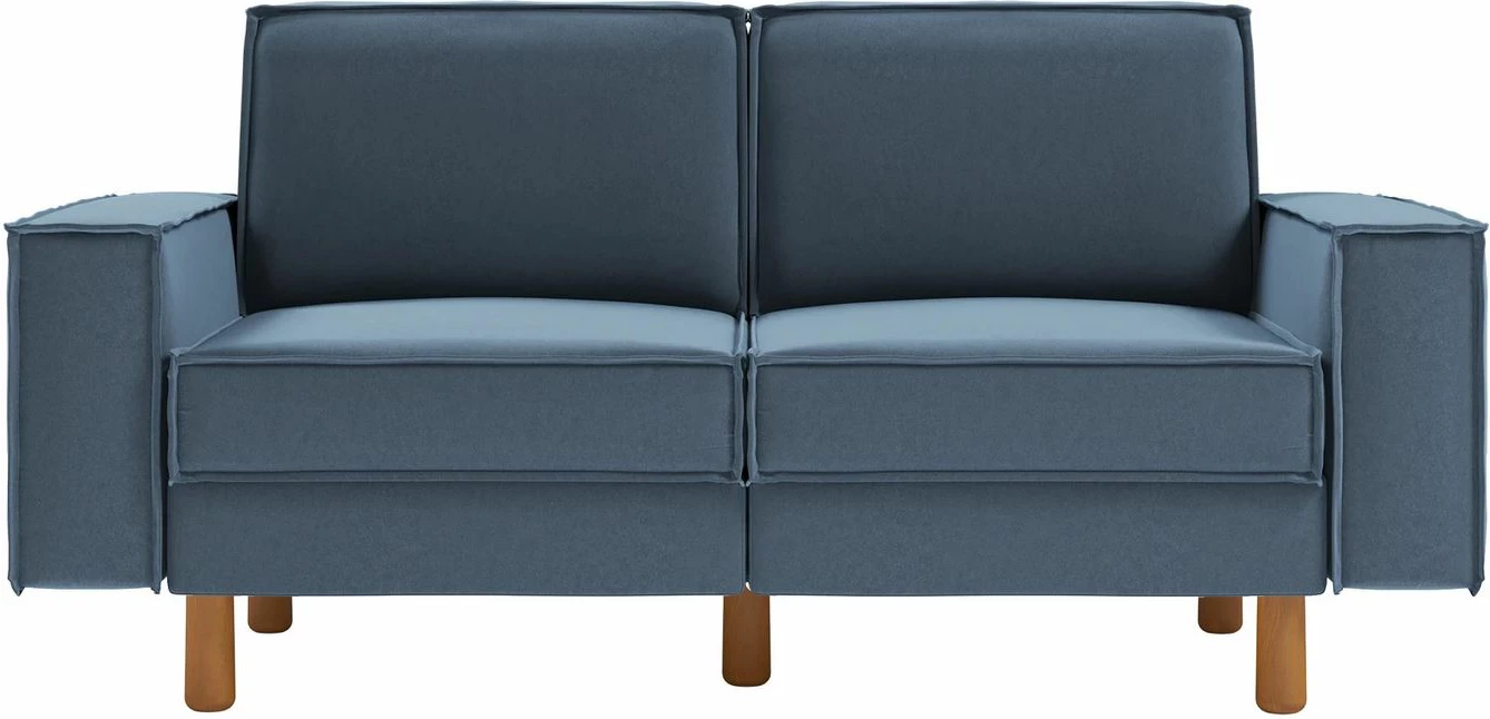Divan dy-vendësh Atelier del Sofa, ngjyrë ocean blue, këmbë dru arre, Sparrow 2