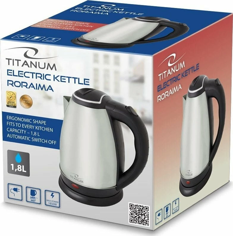 Çajnik elektrik Esperanza Roraima 1.8 L 1800 W, argjend mat