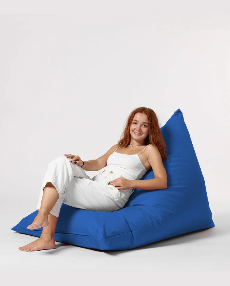 Qese e madhe për ulje në kopsht, ngjyrë kaltër, Atelier del Sofa, Pyramid Big Bed Pouf