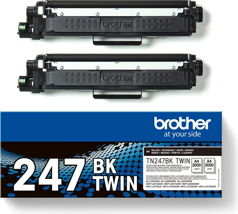 Toner Brother TN-247BKTWIN, 3000 faqe, 2 copë, e zezë