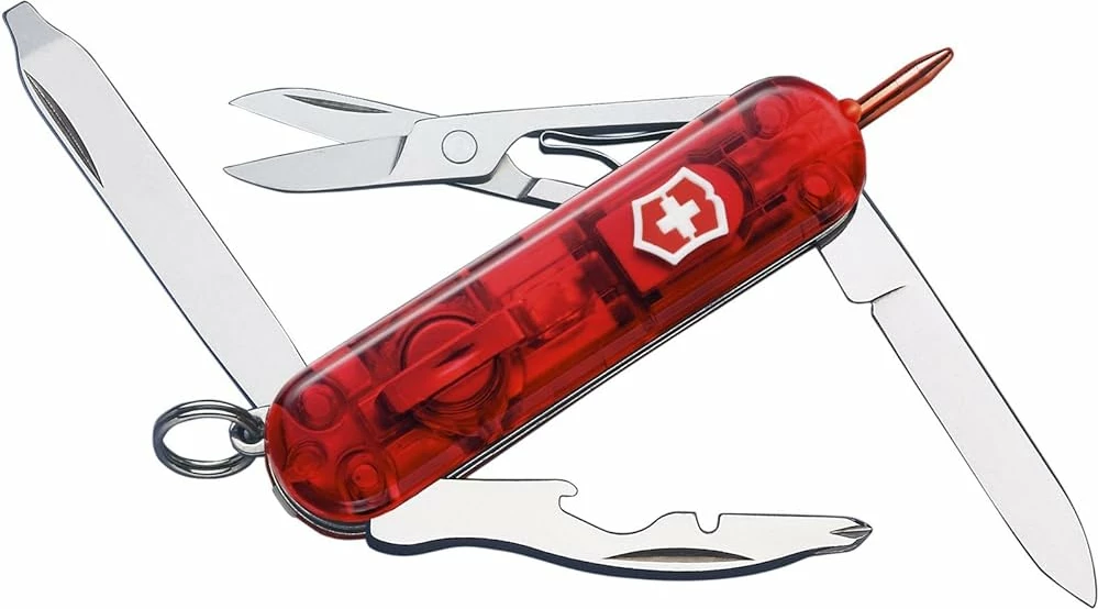 Thikë xhepi Victorinox MIDNITE MANAGER, e kuqe e tejdukshme, LED - e bardhë