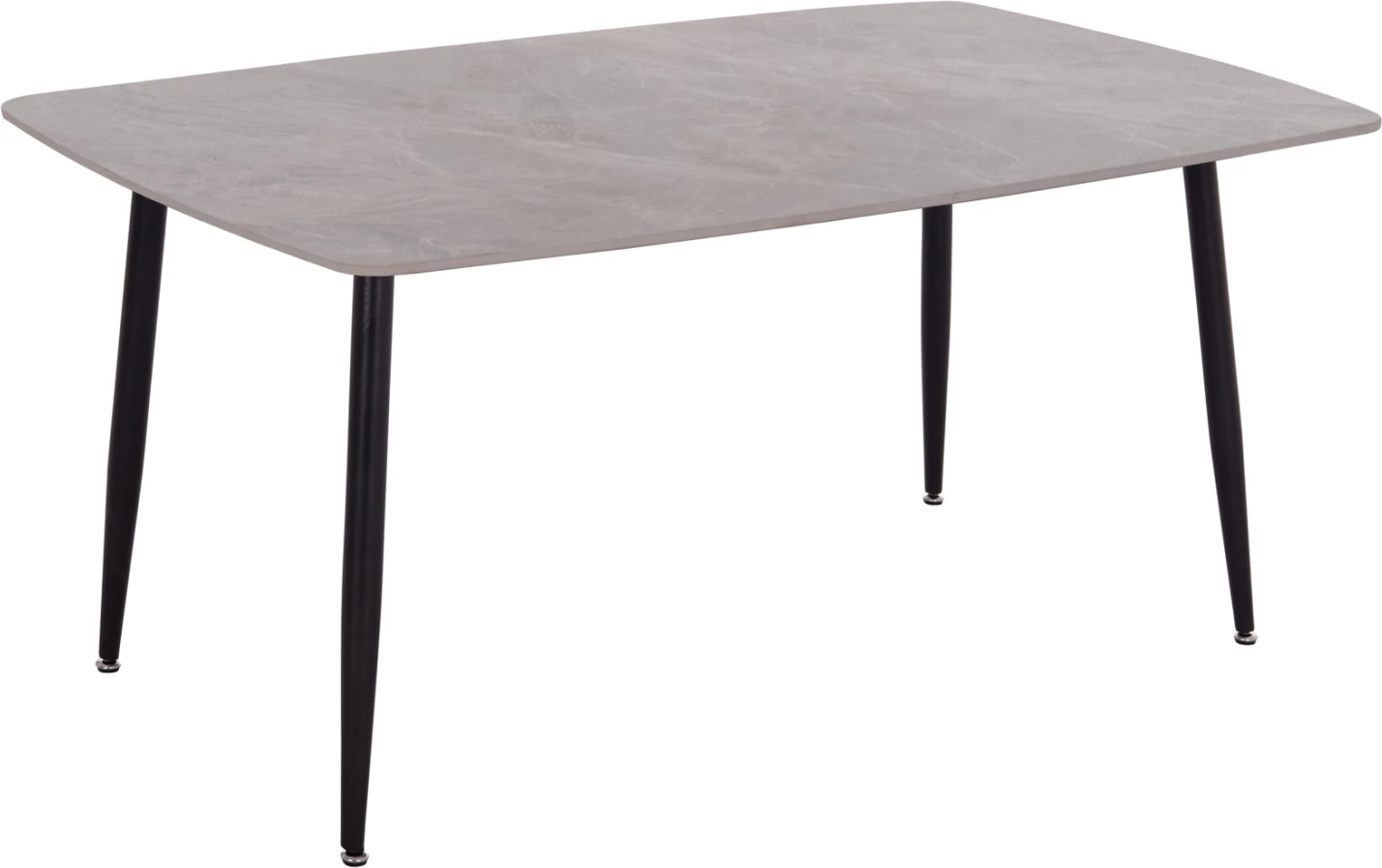 Tavolinë ngrënieje RAVEN, sipërfaqe qeramike, pamje mermeri gri, 160x80x74cm