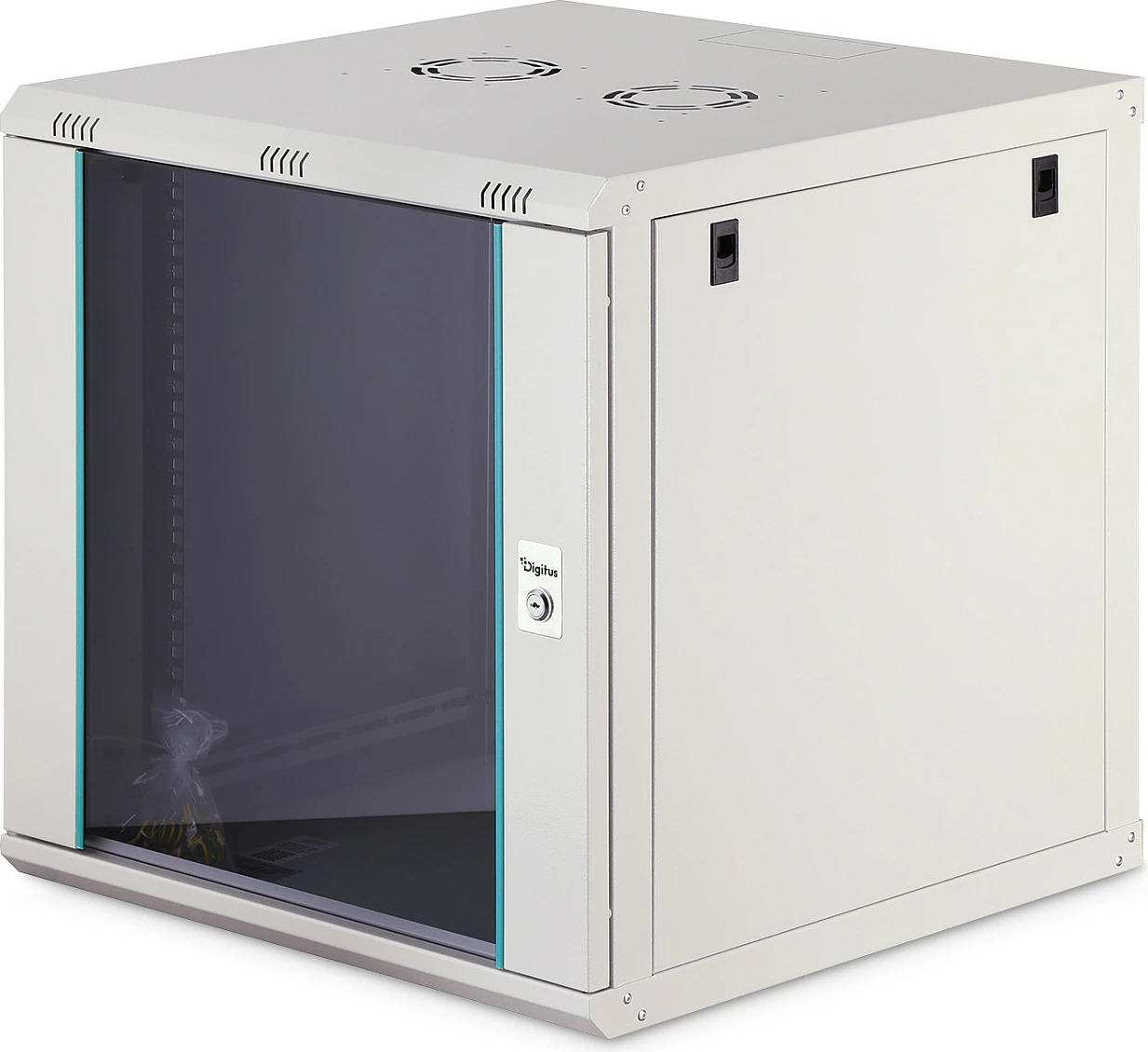 Kabinet rrjeti Digitus Dynamic-N, 12U, 600x600mm, derë xhami, gri e çelët