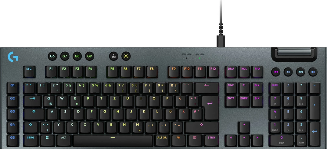Tastierë lojrash Logitech G G915 X, Wired, USB, Mekanike, QWERTZ, RGB LED, E zezë