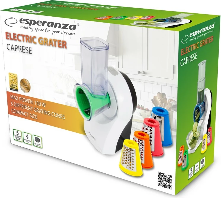 Prerëse elektrike Esperanza EKM026 për kuzhinë, 5 shtojca, bardhë-zezë