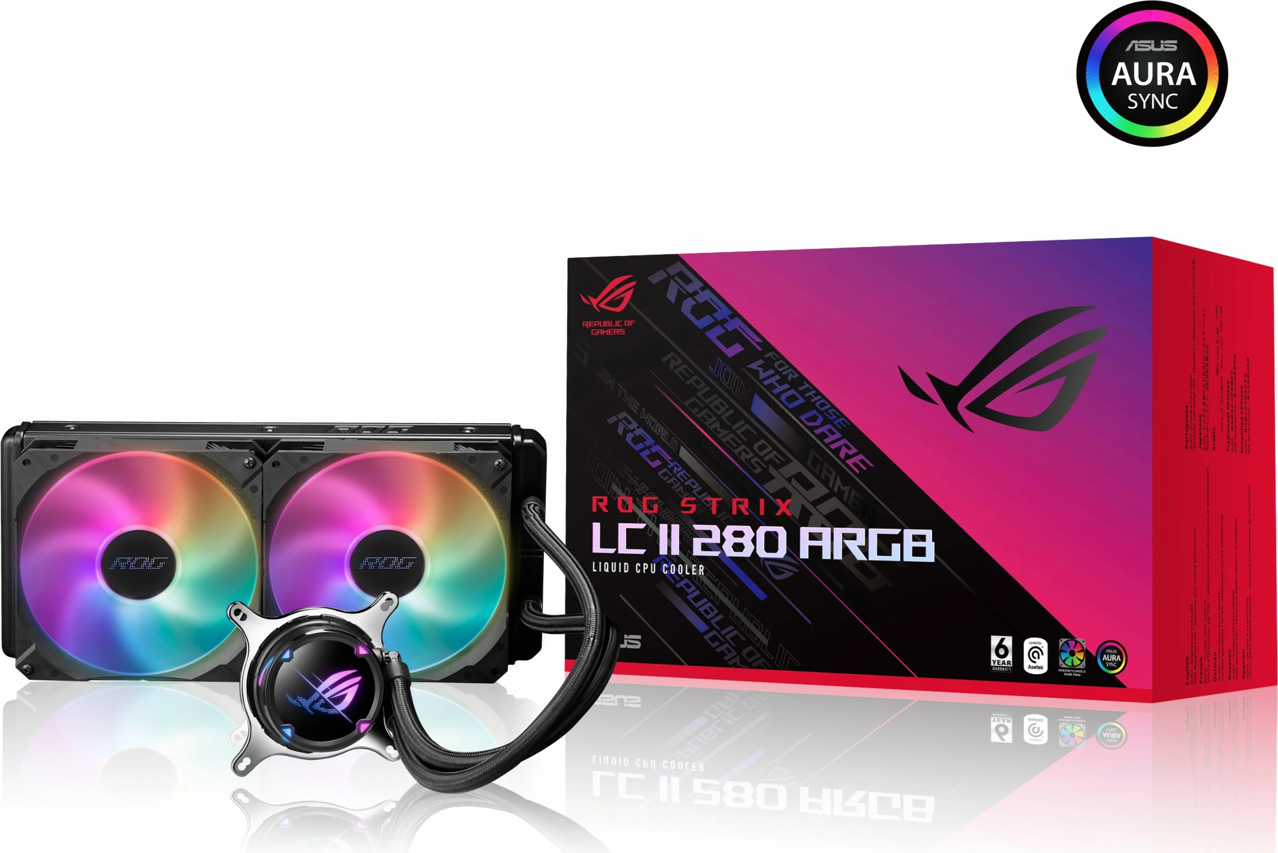 Ftohës i lëngshëm ASUS ROG STRIX LC II 280 ARGB, 280mm, 2x14cm, i zi