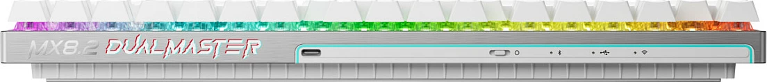 Tastierë Cherry XTRFY MX 8.2 Pro TMR Wireless G8E-3885, TKL, RGB, Wireless/Bluetooth/USB-C, e bardhë