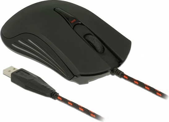 Maus gaming DeLOCK 12531, USB, 4800 DPI, ambidextrous, i zi/kuq