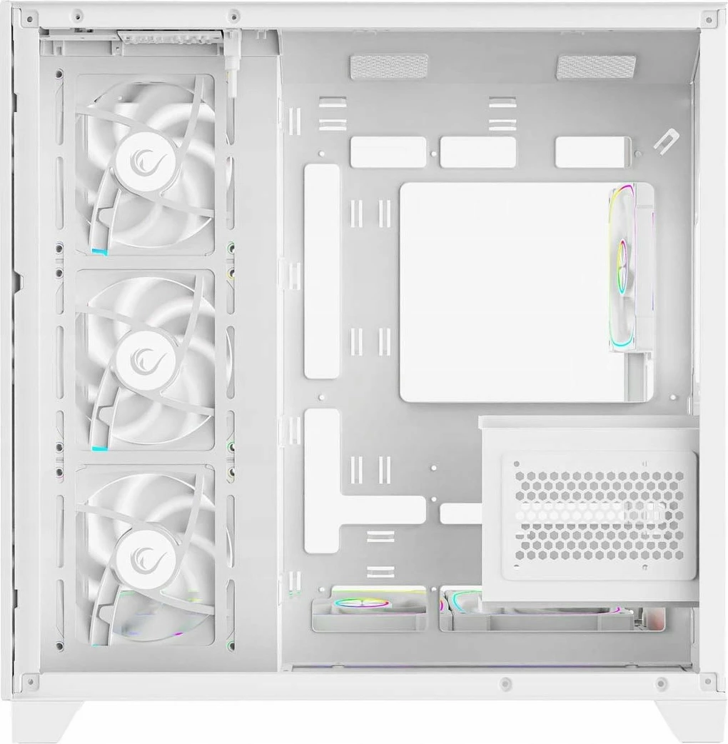 Kasë Rampage SEALITE-WHITE 7x 120mm ARGB PWM, tempered glass, ATX/Micro-ATX/Mini-ITX, e bardhë