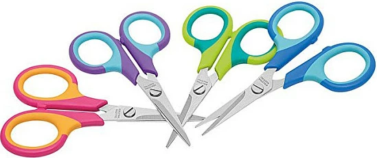 Gërshërë për fëmijë WEDO Soft-Kid, 11.5 cm, majë e mprehtë, me soft grip, shumëngjyrëshe