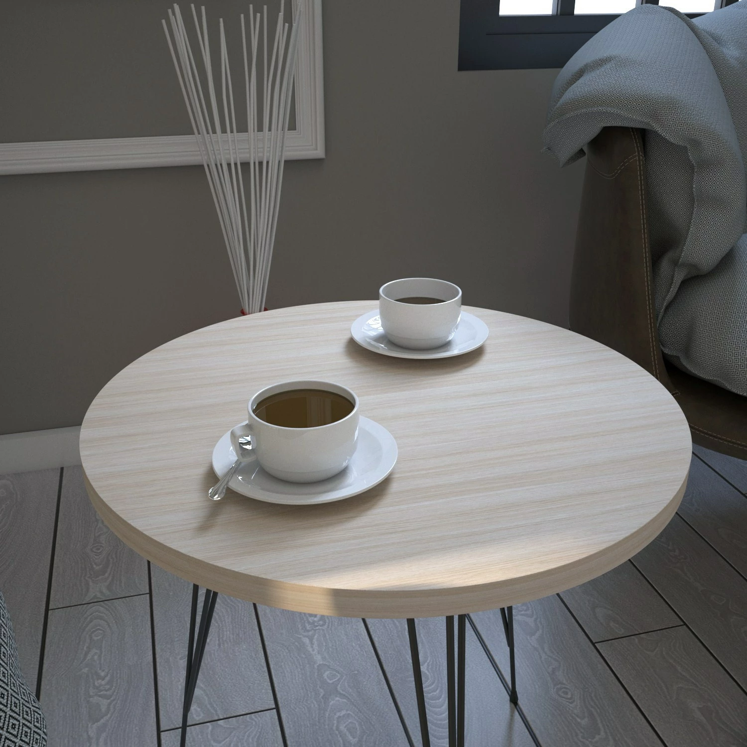 Tavolinë anësore, ngjyrë lisi, Hanah Home, Sandalf