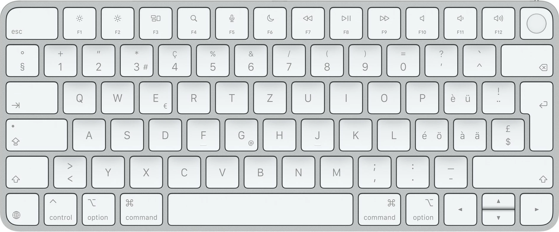 Tastierë Apple Magic Keyboard me Touch ID për Mac, Swiss