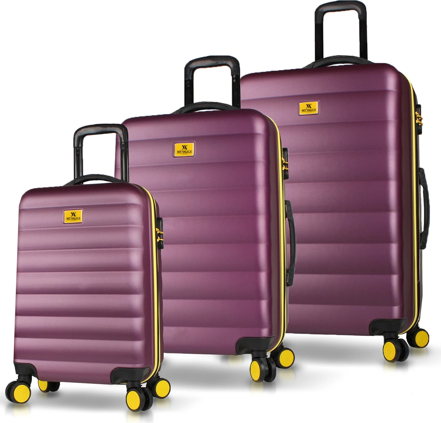 Set valixhesh (3 copë), ngjyrë damson, Zoozie Bags, 6445