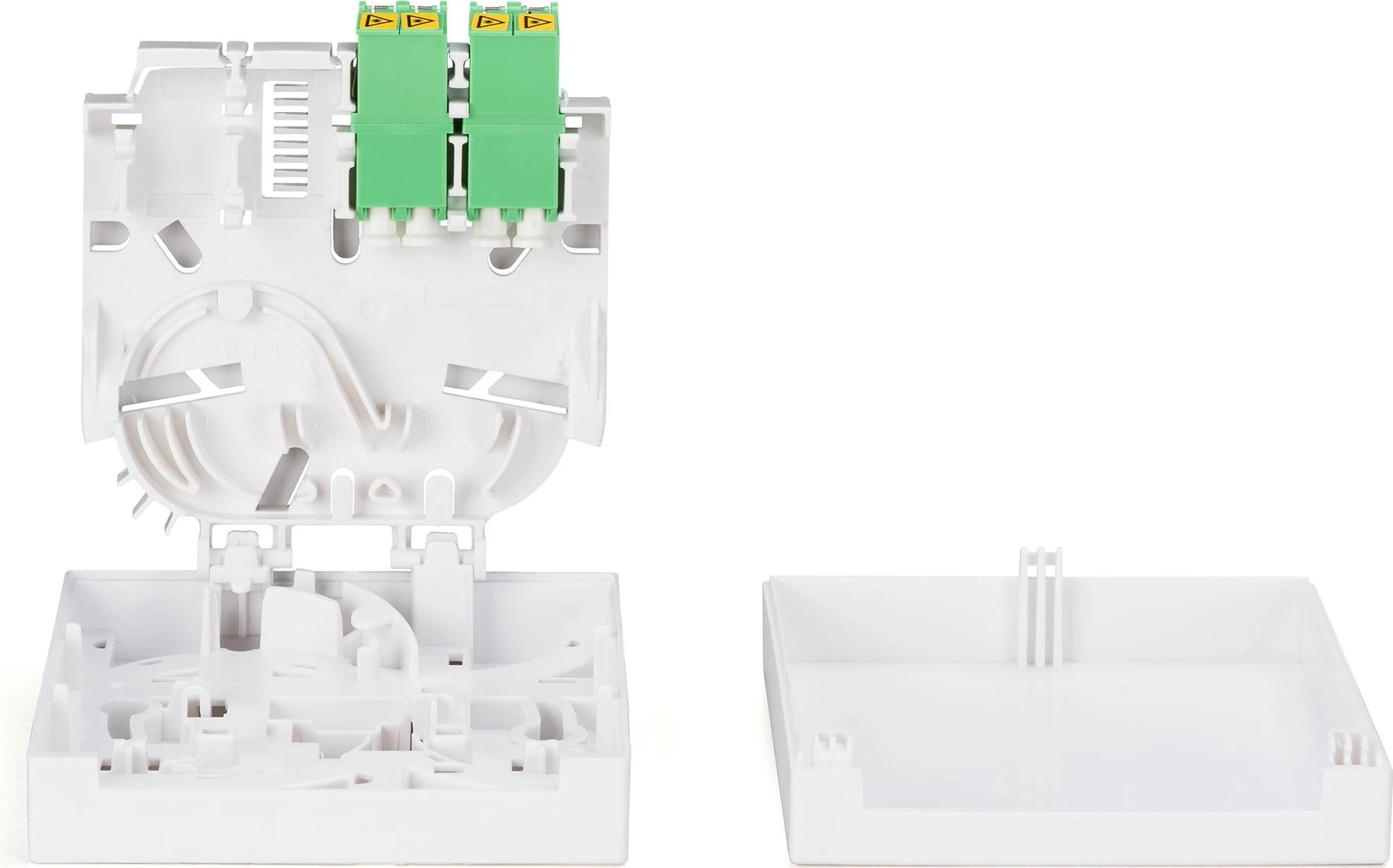 Kutí optike Digitus FTTH, 2x LC/APC DX, 4 porta, 80mm, e bardhë