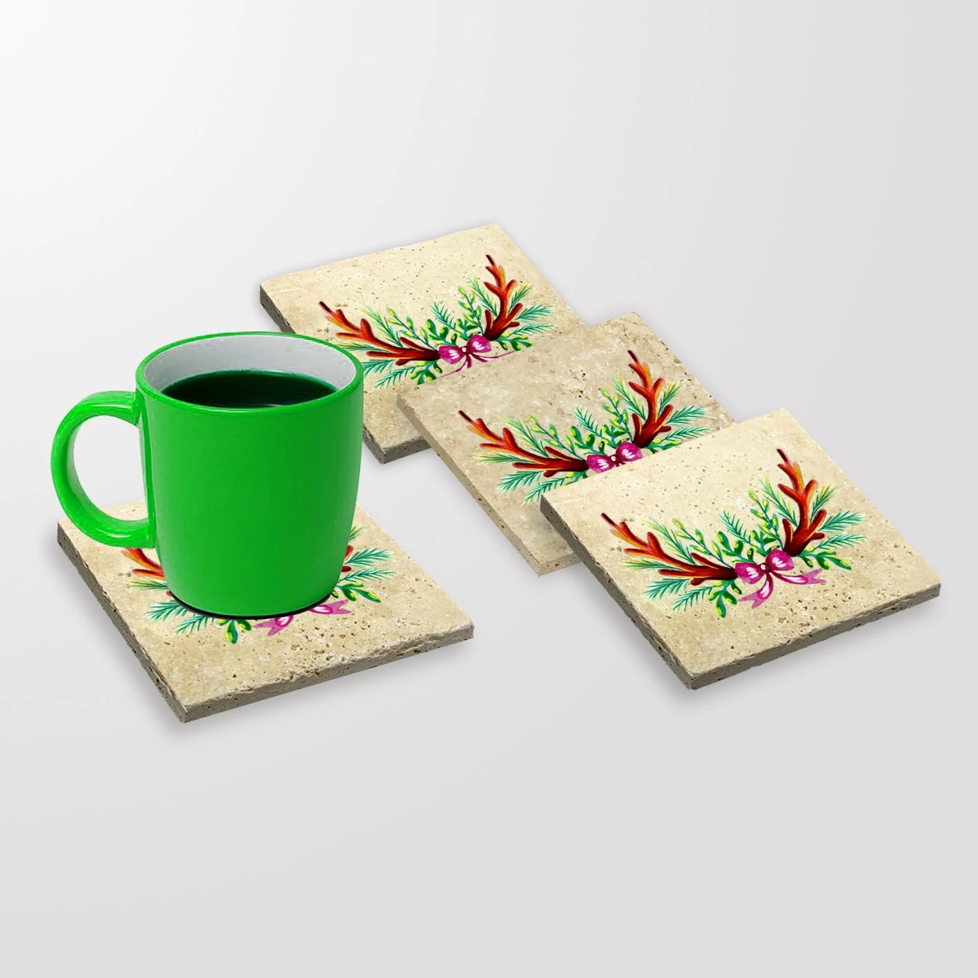 Set 4 nënshtrues gotash prej guri natyral, Hermia, TBA83102