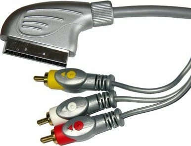 Kabel audio-video Cabletech KPO3419-1.5, SCART në 4x RCA (Cinch), 1.5 m, silver