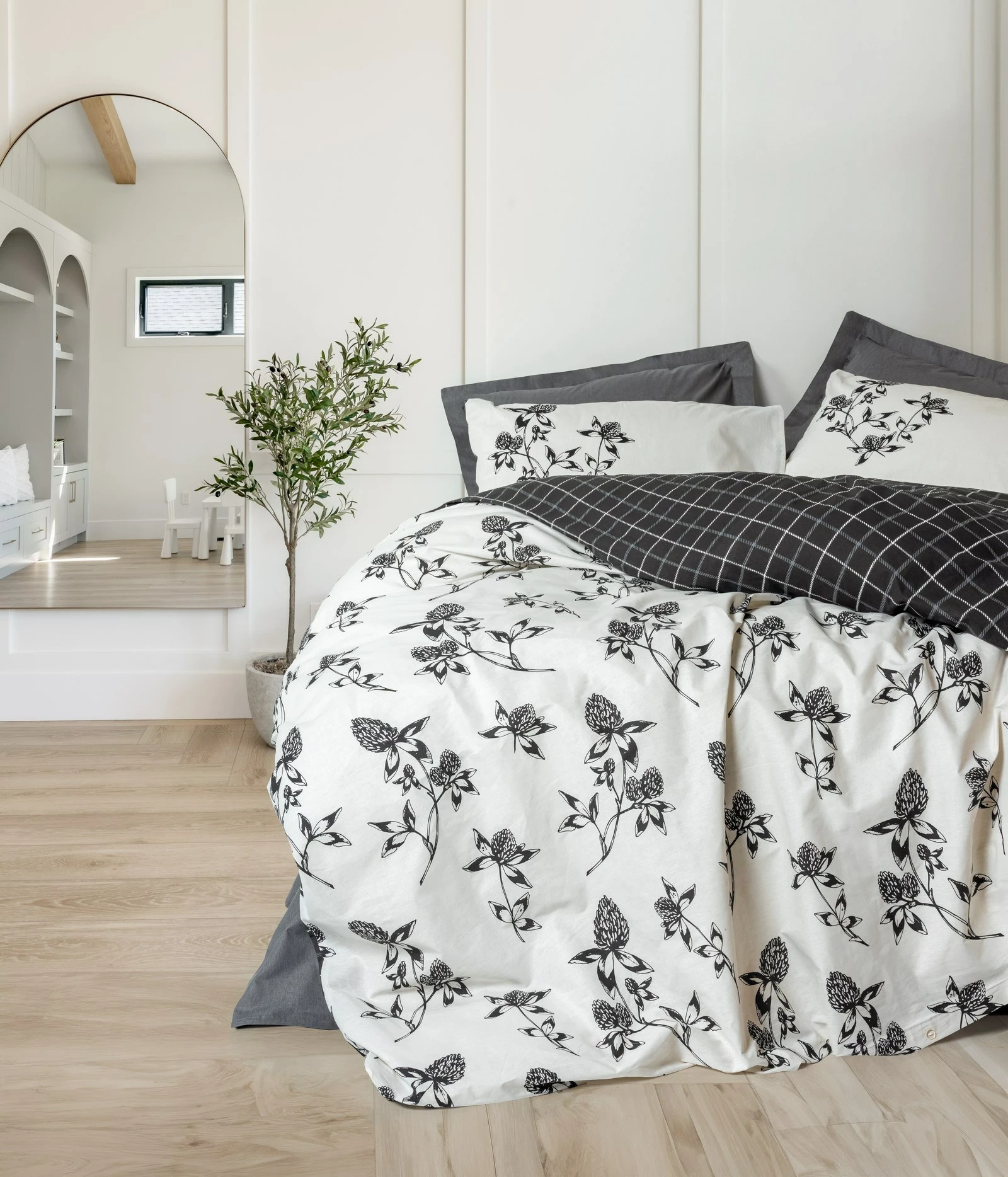 Set mbulesash për krevat Super King, ngjyrë antracit, L'essentiel, Ohia
