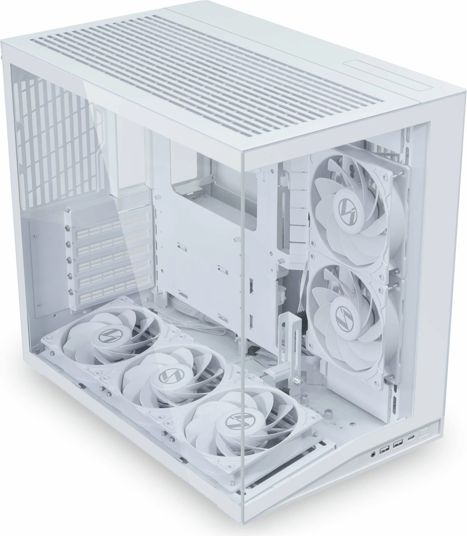 Kasë Lian Li O11 Dynamic Mini V2 Flow O11DMIV2FW, Mini Tower ATX/mATX/Mini-ITX, tempered glass, USB-C, e bardhë