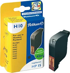 Kartrix bojë Pelikan H10 (zëvendësim HP 15 C6615DE), XL, e zezë