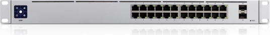 Switch Ubiquiti UniFi USW-24 24-Port Gigabit Layer 2 + 2x 1G SFP, fanless, ekran LCD 1.3\", gri