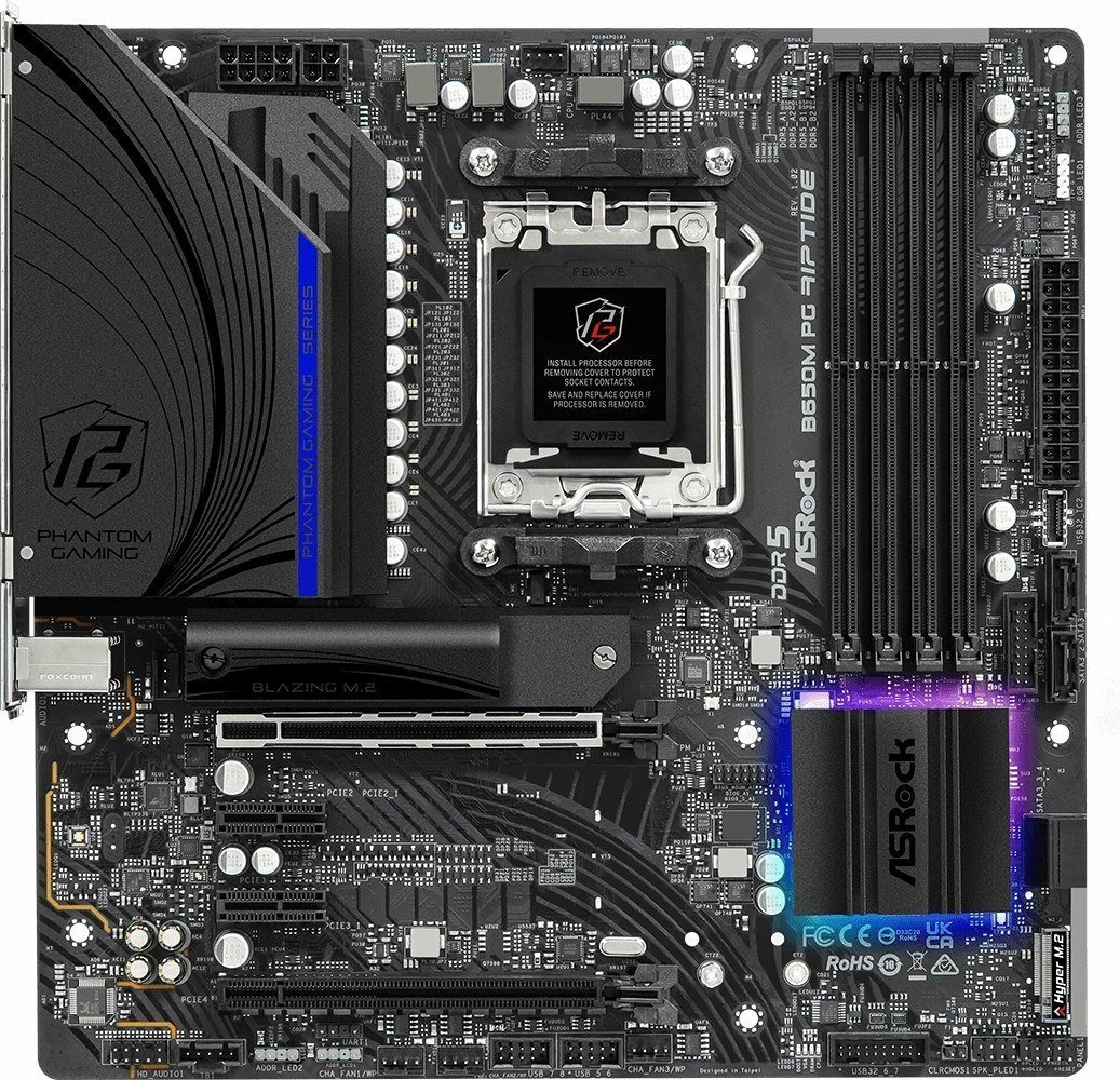 Pllakë amë ASRock B650M PG Riptide, Micro ATX, DDR5 deri 128GB, M.2 PCIe 5.0, 2.5Gb LAN