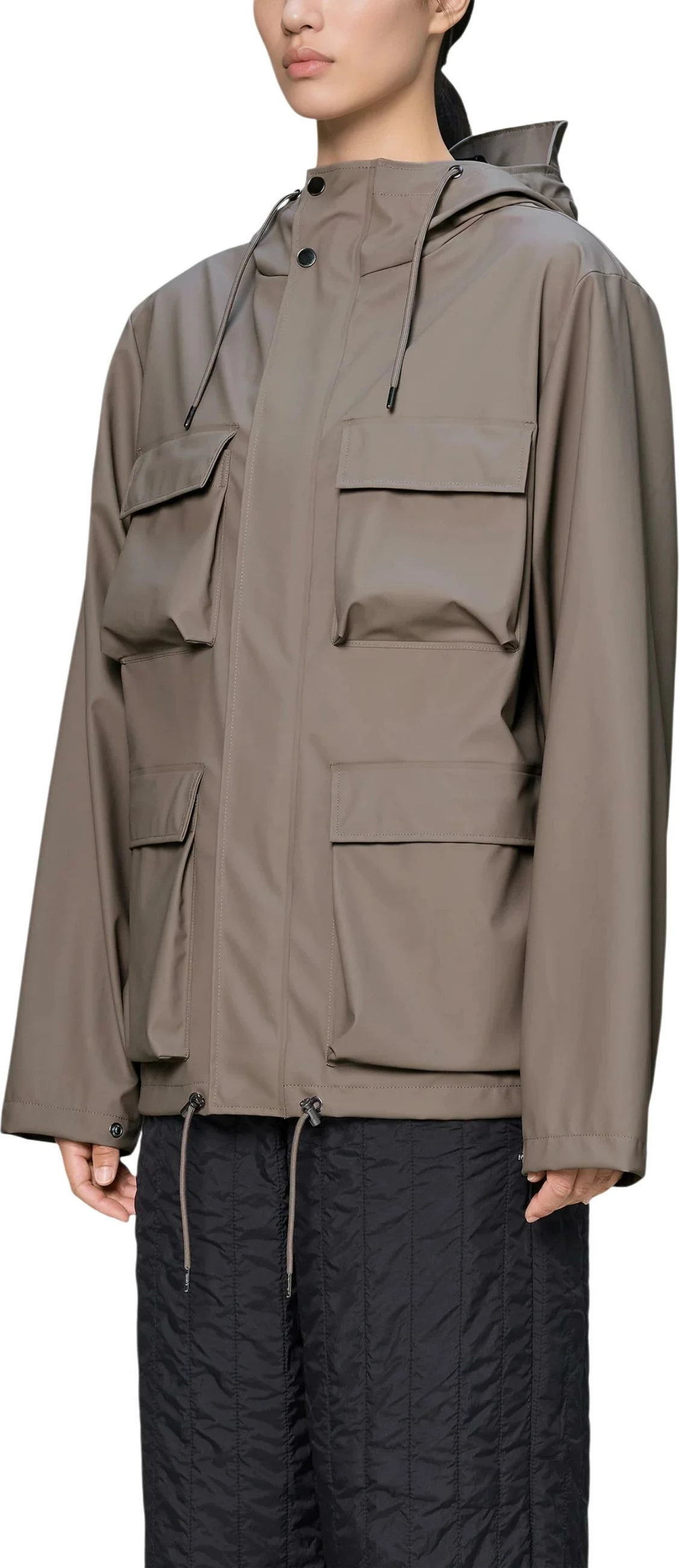 Jakne shiu Rains Pocket Jacket W3 për meshkuj, taupe [Madhësia: L]