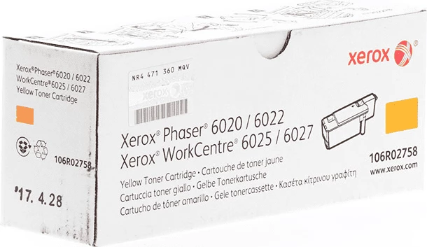 Toner, Xerox 106R02758, kapacitet deri 1000 faqe, standard, e verdhë