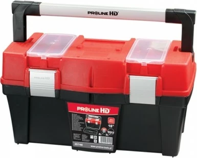 Kuti veglash PROLINE 35748 18\", kornizë alumini, me organizatorë, kuqe/zezë