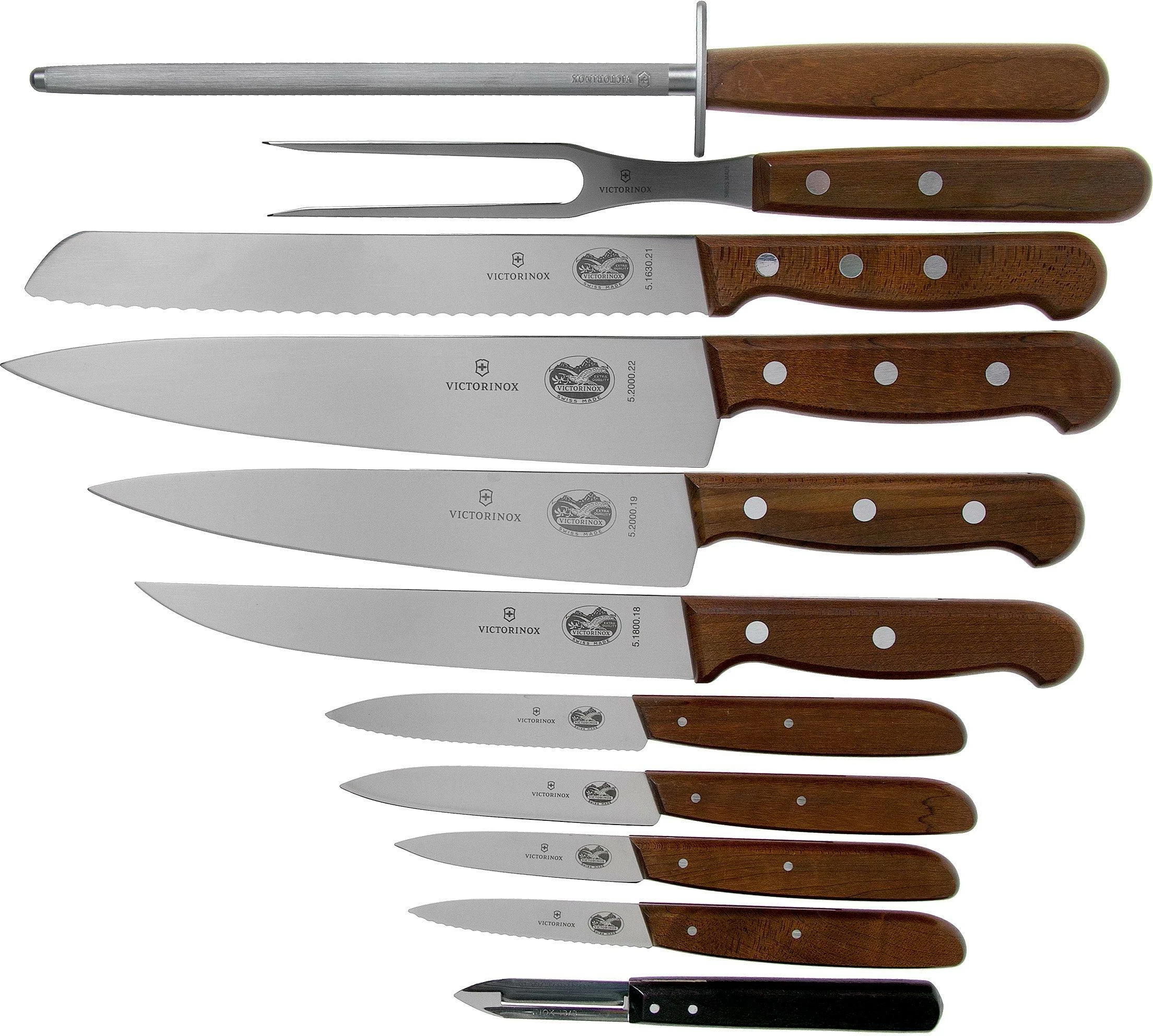 Bllok prej druri Victorinox me 11 thika, e zezë