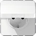 Prizë muri Jung CD 1520 BFKL, Type F (Schuko), 16A 250V, 1x, e bardhë