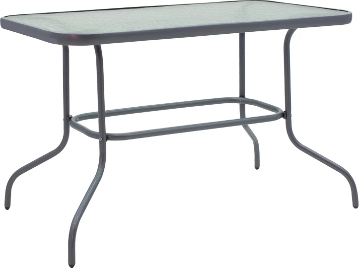 Tavolinë me karrige Valor-Lindaria, set prej 5 pjesësh, metal antracit-xham-pe rattan, hije natyrale, 110x60x70cm