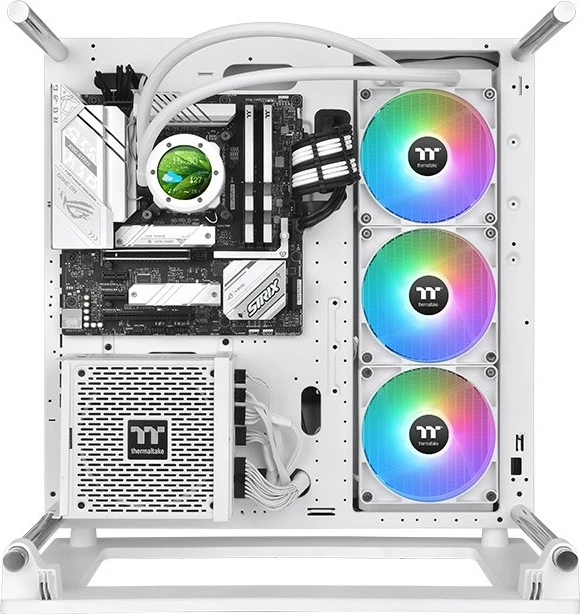 Ftohës hibrid Thermaltake TH420 V2 Ultra ARGB Snow, 420mm, 3x140mm, ekran LCD, i bardhë