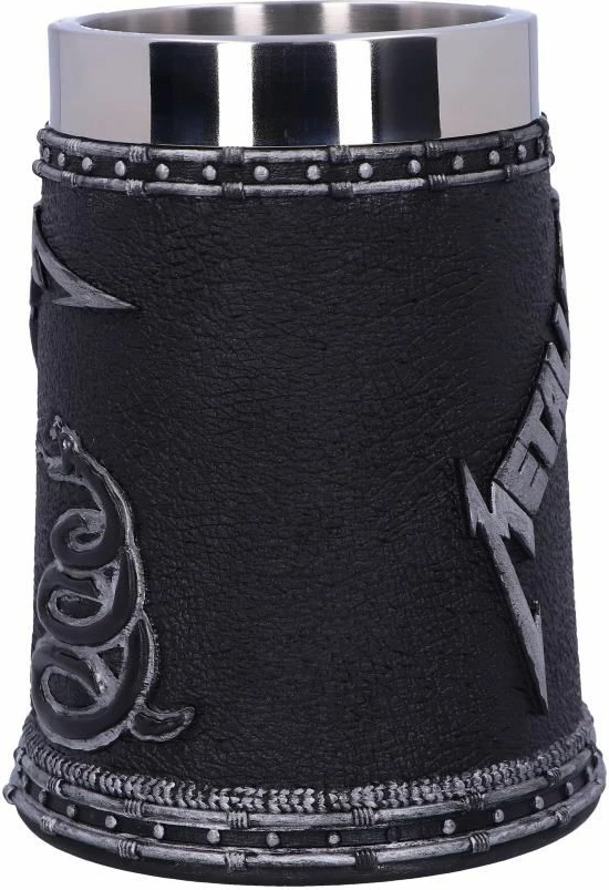 Mug dekorativ NEMESIS NOW Metallica The Black Album, rezinë me insert inox i heqshëm, i pikturuar me dorë, i zi
