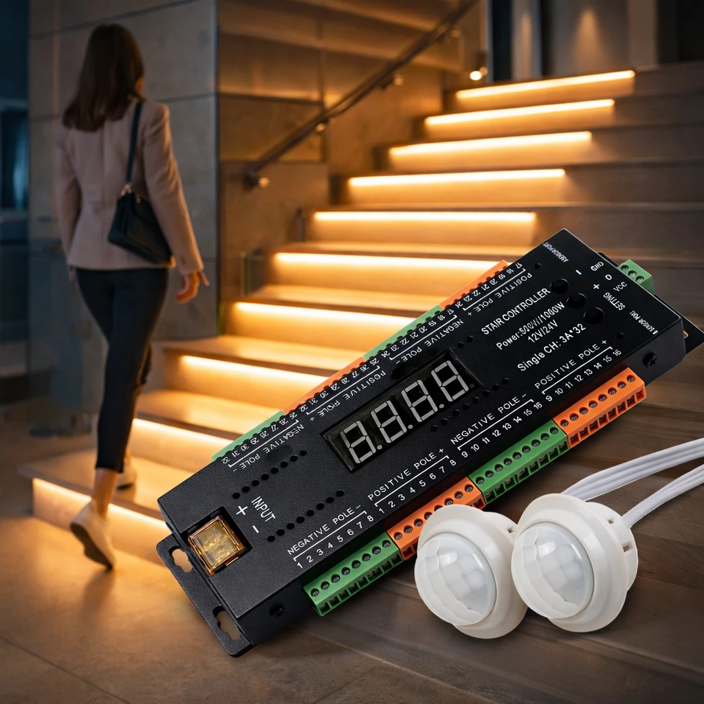 Kontroller PIR shkalle për drita LED – 32 kanale